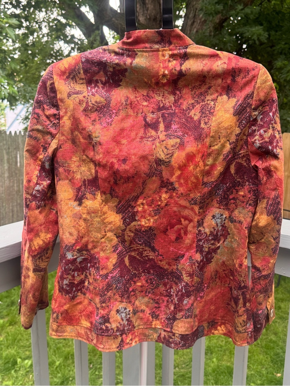 Coldwater Creek Woven Floral Blazer / Jacket Size 10 /M - Picture 5 of 5